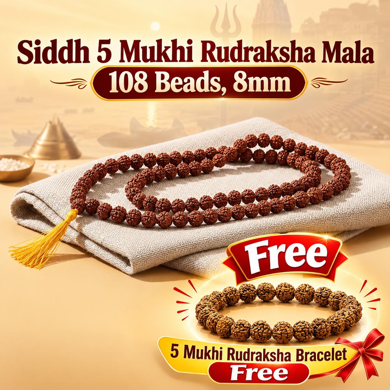 Siddh 5 Mukhi Rudraksh Mala Catalog Photo