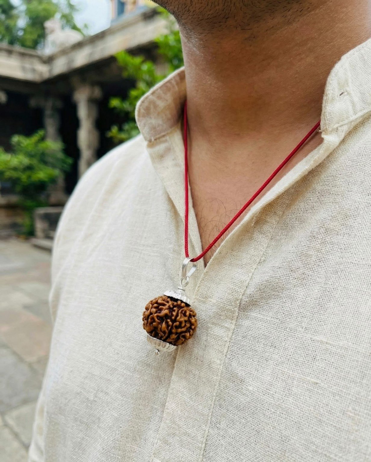 7 Mukhi Rudraksha Silver Pendant (18mm-25mm) Photo Option