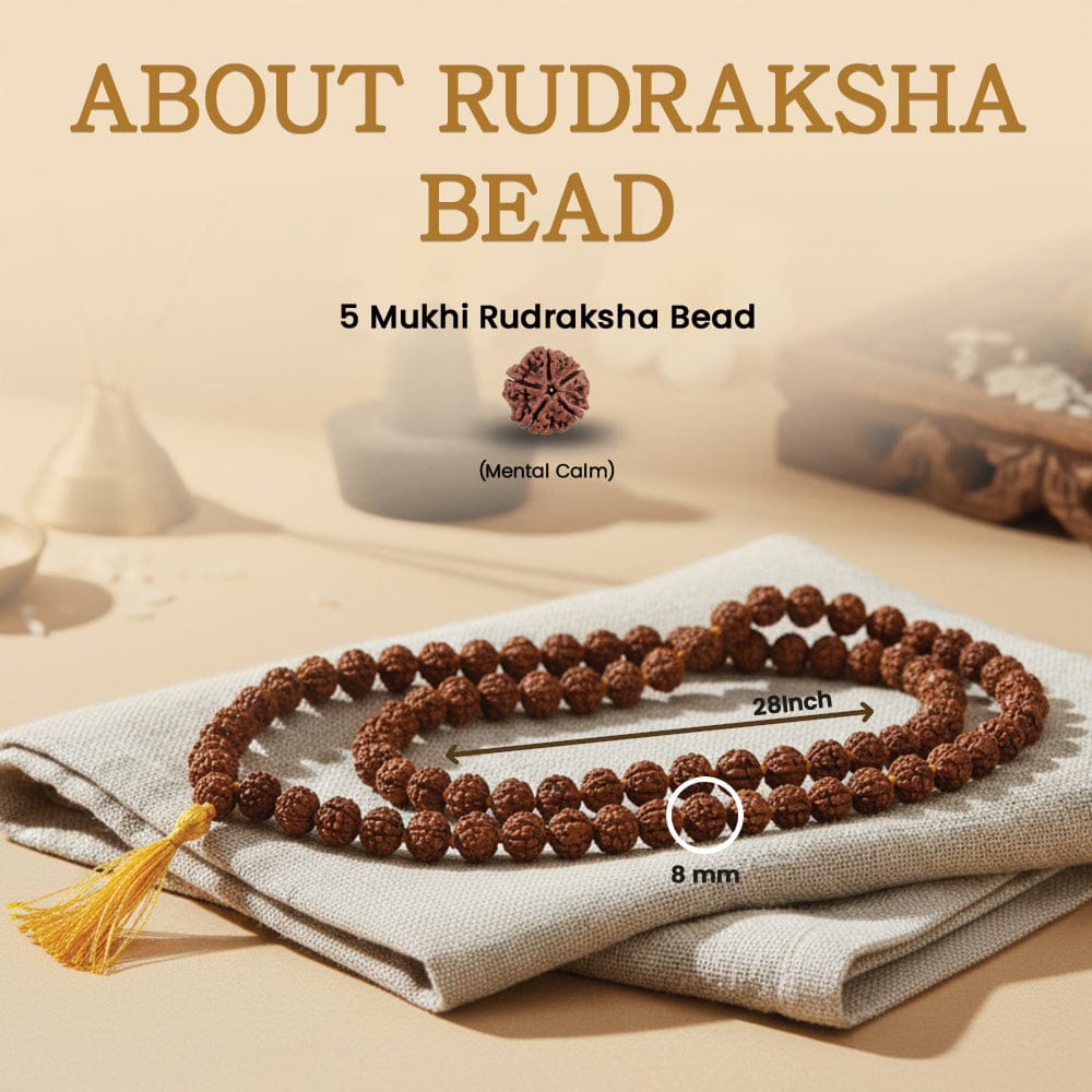 Siddh 5 Mukhi Rudraksh Mala Photo Option